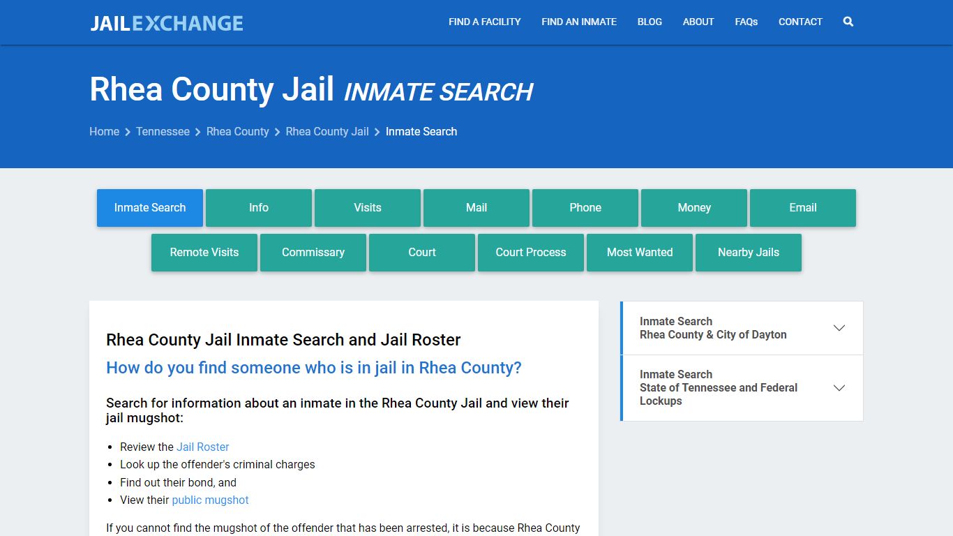 Inmate Search: Roster & Mugshots - Rhea County Jail, TN